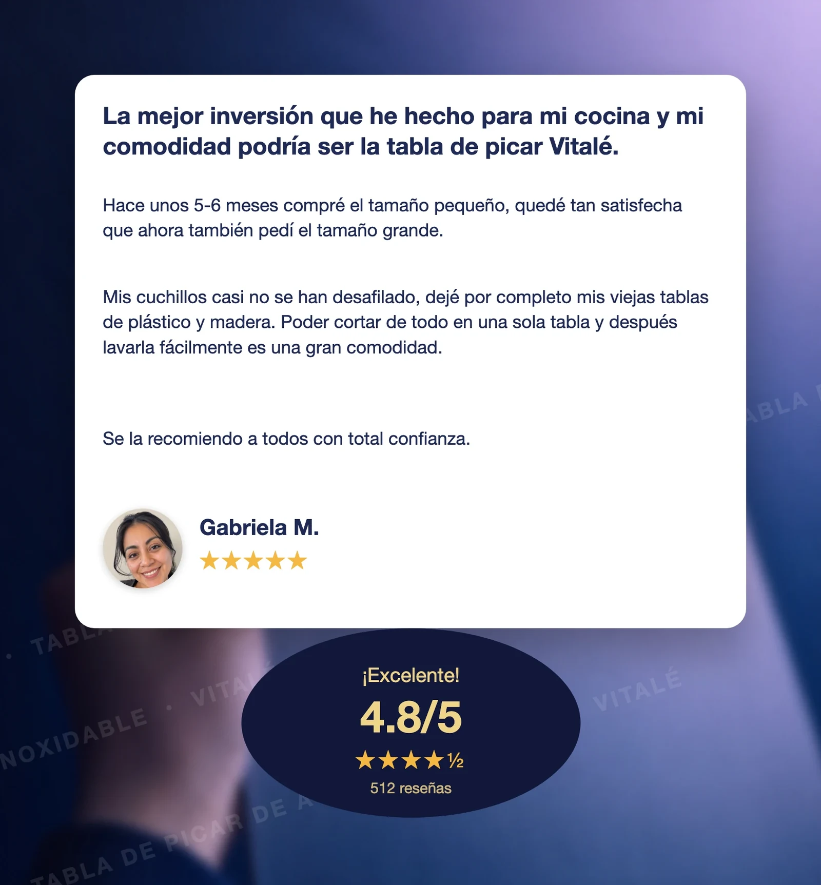 Vitalé — reseña de clienta, 4.8/5