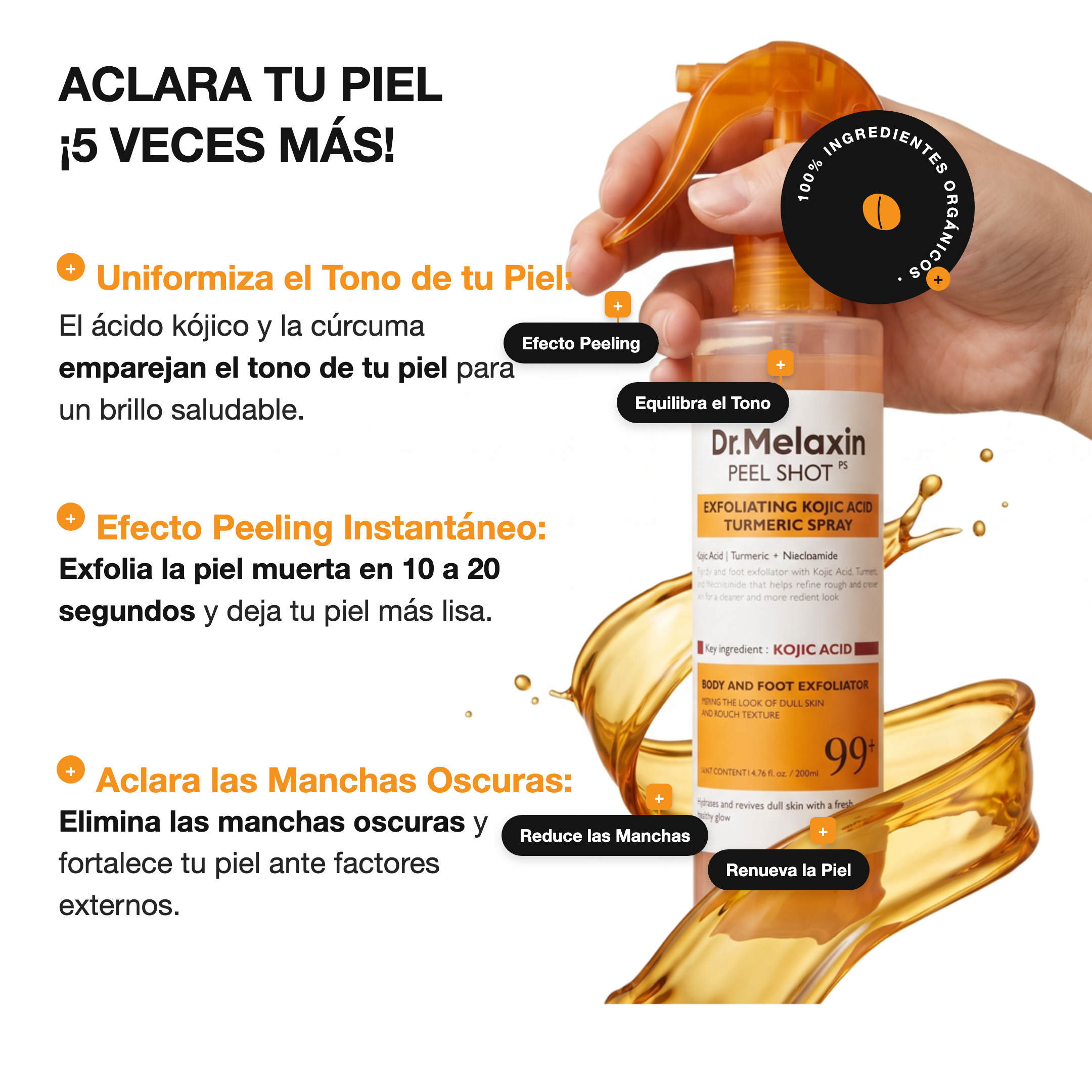 Dr. Melaxin — aclara el tono de la piel, efecto peeling instantáneo