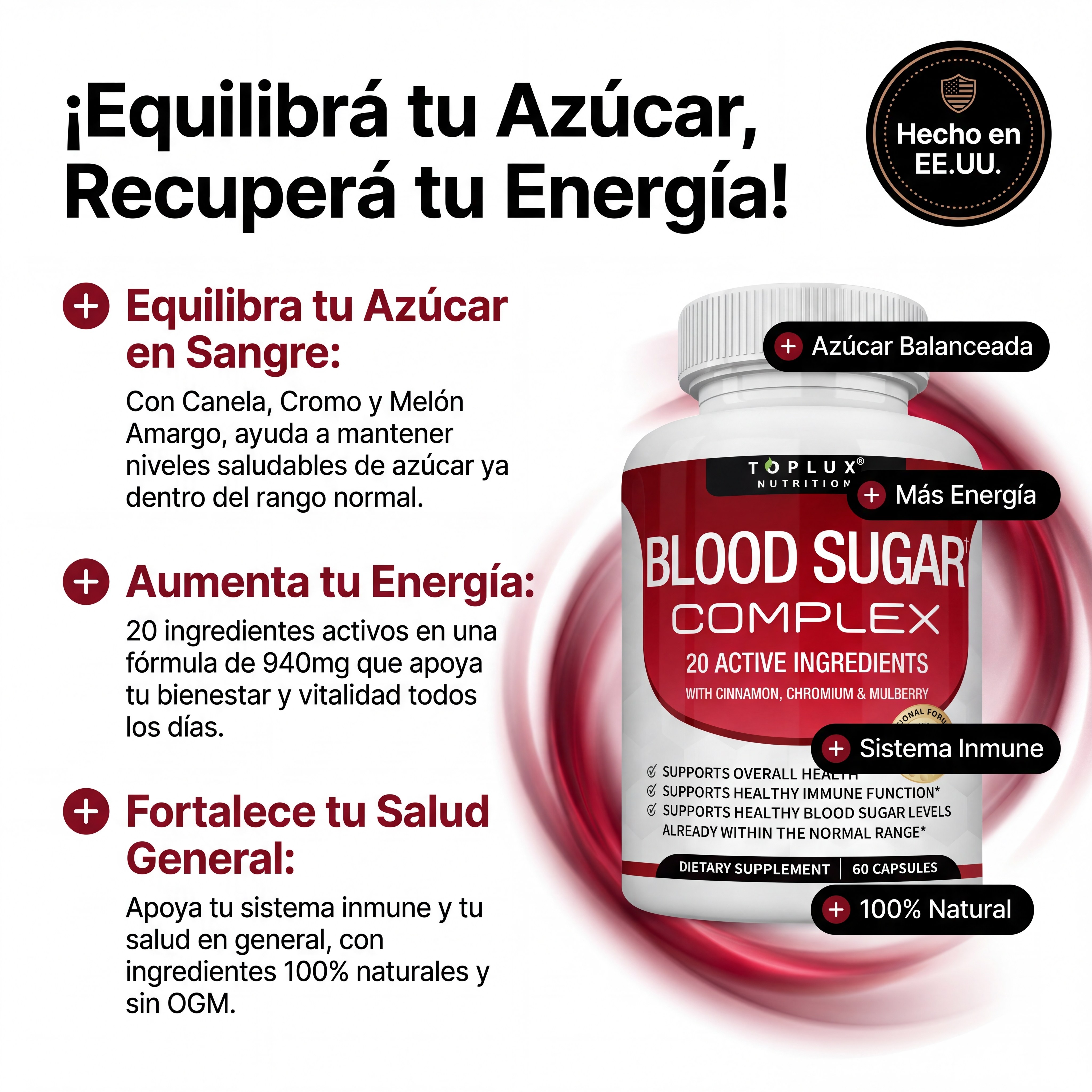 Equilibrá tu azúcar, recuperá tu energía — con canela, cromo y melón amargo