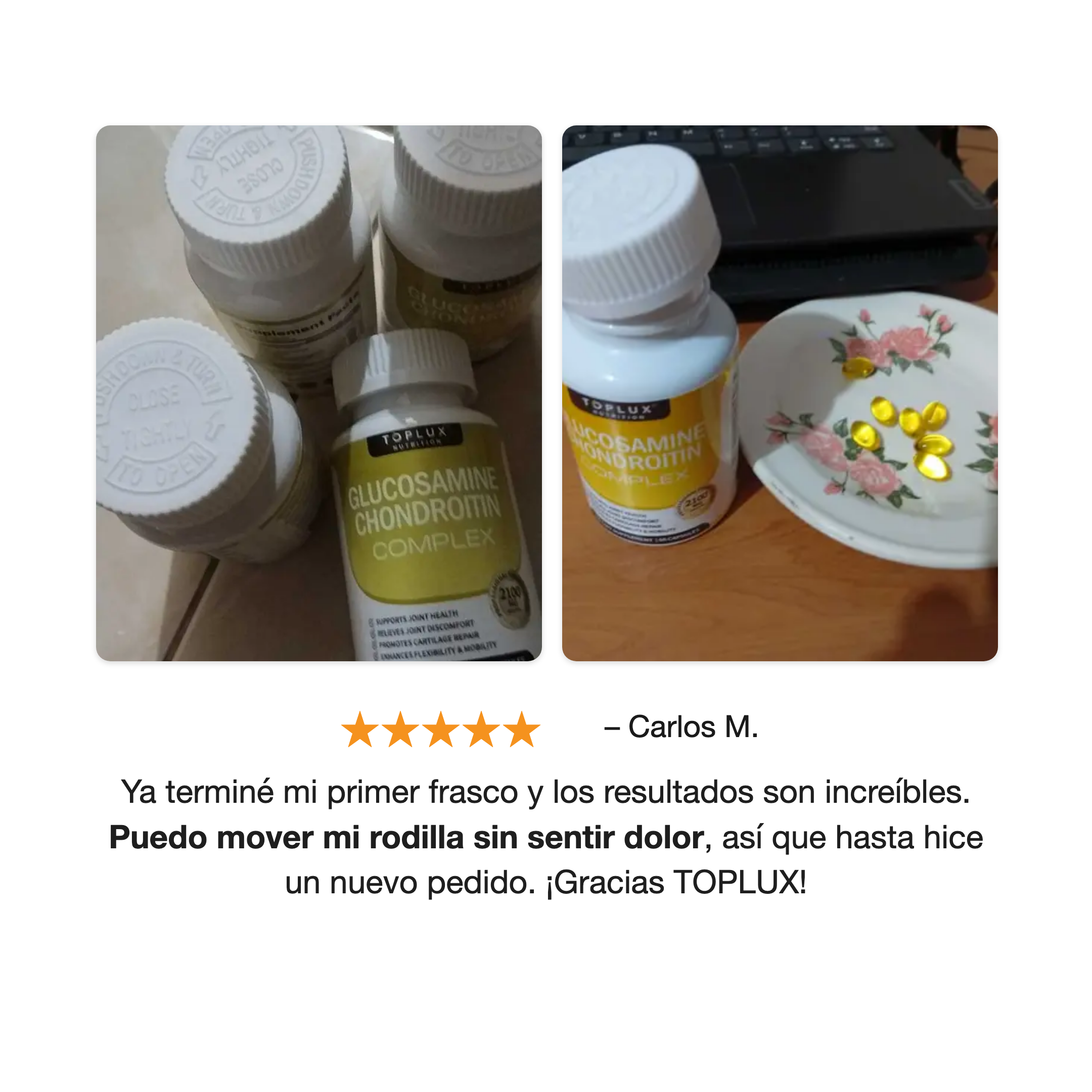 Reseña de un cliente de TOPLUX Glucosamine Chondroitin